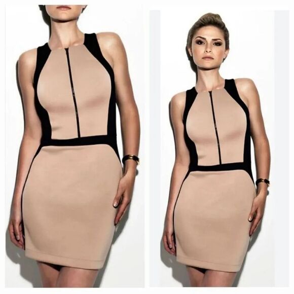 NEW Robert Rodriguez Pre-Fall 2013 Collection Intermix Colorblock Neutral Dress - Picture 1 of 15